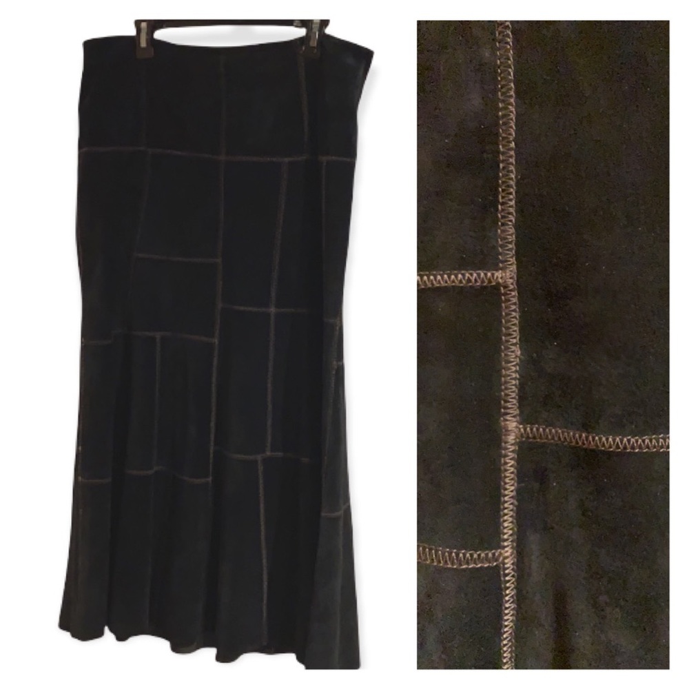 DANIER LEATHER Black Suede Skirt!!!